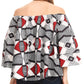 Sakkas Abree Off-shoulder Short Sleeve  Blouse Top Ankara Wax Dutch African Print