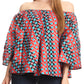 Sakkas Abree Off-shoulder Short Sleeve  Blouse Top Ankara Wax Dutch African Print