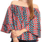Sakkas Abree Off-shoulder Short Sleeve  Blouse Top Ankara Wax Dutch African Print