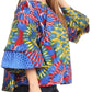 Sakkas Abree Off-shoulder Short Sleeve  Blouse Top Ankara Wax Dutch African Print