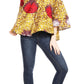 Sakkas Abree Off-shoulder Short Sleeve  Blouse Top Ankara Wax Dutch African Print