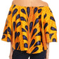 Sakkas Abree Off-shoulder Short Sleeve  Blouse Top Ankara Wax Dutch African Print
