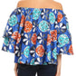 Sakkas Abree Off-shoulder Short Sleeve  Blouse Top Ankara Wax Dutch African Print