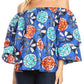 Sakkas Abree Off-shoulder Short Sleeve  Blouse Top Ankara Wax Dutch African Print