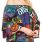 Sakkas Abree Off-shoulder Short Sleeve  Blouse Top Ankara Wax Dutch African Print