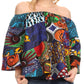 Sakkas Abree Off-shoulder Short Sleeve  Blouse Top Ankara Wax Dutch African Print