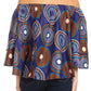 Sakkas Abree Off-shoulder Short Sleeve  Blouse Top Ankara Wax Dutch African Print