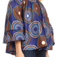 Sakkas Abree Off-shoulder Short Sleeve  Blouse Top Ankara Wax Dutch African Print