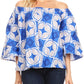 Sakkas Abree Off-shoulder Short Sleeve  Blouse Top Ankara Wax Dutch African Print