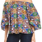 Sakkas Abree Off-shoulder Short Sleeve  Blouse Top Ankara Wax Dutch African Print