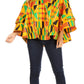 Sakkas Abree Off-shoulder Short Sleeve  Blouse Top Ankara Wax Dutch African Print