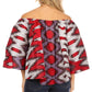 Sakkas Abree Off-shoulder Short Sleeve  Blouse Top Ankara Wax Dutch African Print