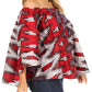 Sakkas Abree Off-shoulder Short Sleeve  Blouse Top Ankara Wax Dutch African Print