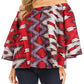Sakkas Abree Off-shoulder Short Sleeve  Blouse Top Ankara Wax Dutch African Print