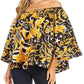 Sakkas Abree Off-shoulder Short Sleeve  Blouse Top Ankara Wax Dutch African Print