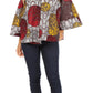 Sakkas Abree Off-shoulder Short Sleeve  Blouse Top Ankara Wax Dutch African Print