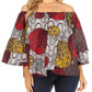 Sakkas Abree Off-shoulder Short Sleeve  Blouse Top Ankara Wax Dutch African Print
