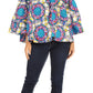 Sakkas Abree Off-shoulder Short Sleeve  Blouse Top Ankara Wax Dutch African Print