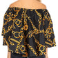 Sakkas Abree Off-shoulder Short Sleeve  Blouse Top Ankara Wax Dutch African Print