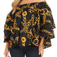 Sakkas Abree Off-shoulder Short Sleeve  Blouse Top Ankara Wax Dutch African Print
