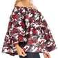 Sakkas Abree Off-shoulder Short Sleeve  Blouse Top Ankara Wax Dutch African Print