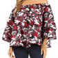 Sakkas Abree Off-shoulder Short Sleeve  Blouse Top Ankara Wax Dutch African Print