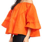 Sakkas Abree Off-shoulder Short Sleeve  Blouse Top Ankara Wax Dutch African Print