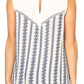 Sakkas Meli Corchet Lace Floral Stripe Tank with Keyhole Back