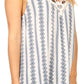 Sakkas Meli Corchet Lace Floral Stripe Tank with Keyhole Back