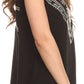 Sakkas Elita Sleeveless Tank Top Batik Aztec Embroidered Shirt Blouse