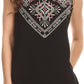Sakkas Elita Sleeveless Tank Top Batik Aztec Embroidered Shirt Blouse