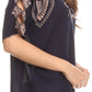 Sakkas Enya Batik Wide Scoop Neck Blouse Shirt Top Open Sleeves