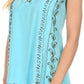 Sakkas Koonya Long Light Scoop Neck Nature Embroidered Sleeveless Tank Top Blouse