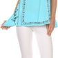 Sakkas Koonya Long Light Scoop Neck Nature Embroidered Sleeveless Tank Top Blouse