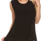 Sakkas Koonya Long Light Scoop Neck Nature Embroidered Sleeveless Tank Top Blouse