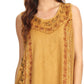 Sakkas Koonya Long Light Scoop Neck Nature Embroidered Sleeveless Tank Top Blouse