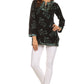 Sakkas Callie Anchor Long Sleeve Cotton Tunic Blouse