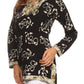 Sakkas Callie Anchor Long Sleeve Cotton Tunic Blouse