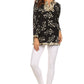 Sakkas Callie Anchor Long Sleeve Cotton Tunic Blouse