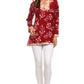 Sakkas Callie Anchor Long Sleeve Cotton Tunic Blouse
