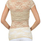Sakkas Stretch Floral Lace Cap Sleeve Tunic Length Tee - Made in USA