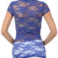 Sakkas Stretch Floral Lace Cap Sleeve Tunic Length Tee - Made in USA