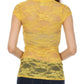 Sakkas Stretch Floral Lace Cap Sleeve Tunic Length Tee - Made in USA