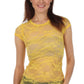 Sakkas Stretch Floral Lace Cap Sleeve Tunic Length Tee - Made in USA