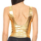 Sakkas Women's Gymnastics Dance Party Metallic Bodysuit Leotard Top Made in USA