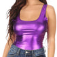 Sakkas Women's Gymnastics Dance Party Metallic Bodysuit Leotard Top Made in USA