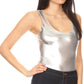 Sakkas Women's Gymnastics Dance Party Metallic Bodysuit Leotard Top Made in USA