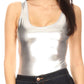 Sakkas Women's Gymnastics Dance Party Metallic Bodysuit Leotard Top Made in USA