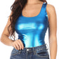 Sakkas Women's Gymnastics Dance Party Metallic Bodysuit Leotard Top Made in USA