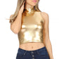 Sakkas Mariana Women's Party Liquid Shiny Metallic Stretch Sleeveless Tank Top